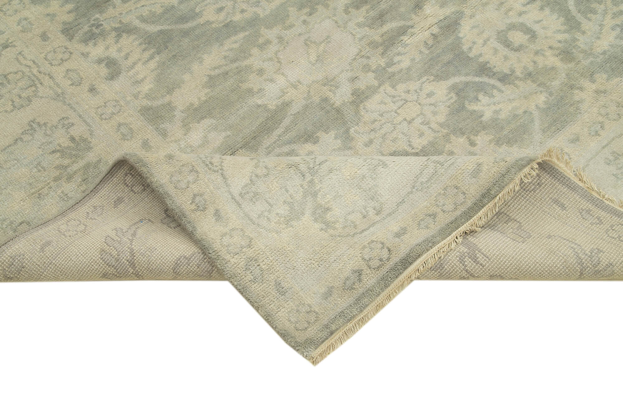 Handmade Wool Area Rug – Tebriz Classic Grey Cotton Wool Rug 8'3''x9'8''