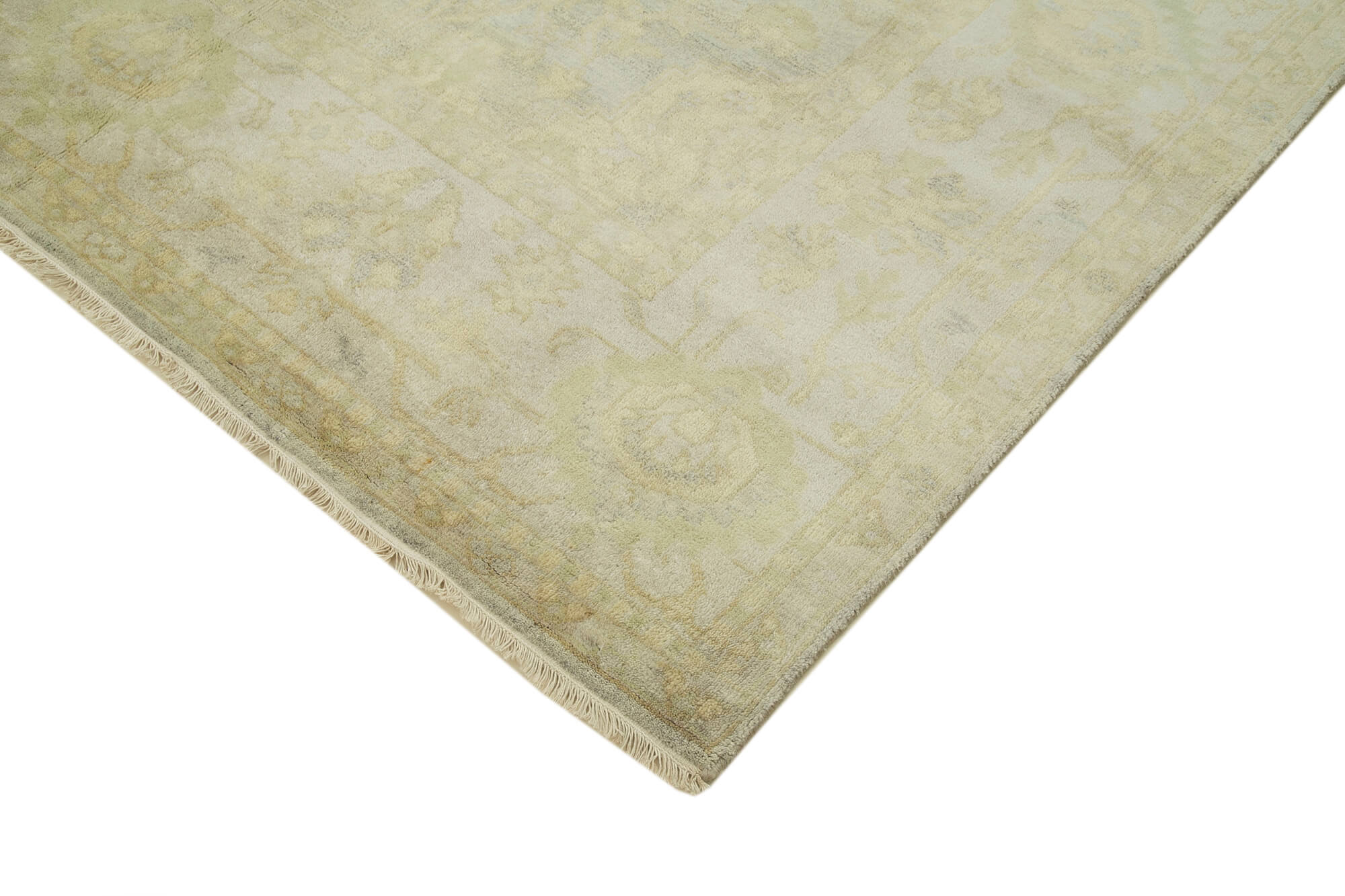 Handmade Wool Area Rug – Classic Beige 7x10 Turkish Hand Knotted Carpet
