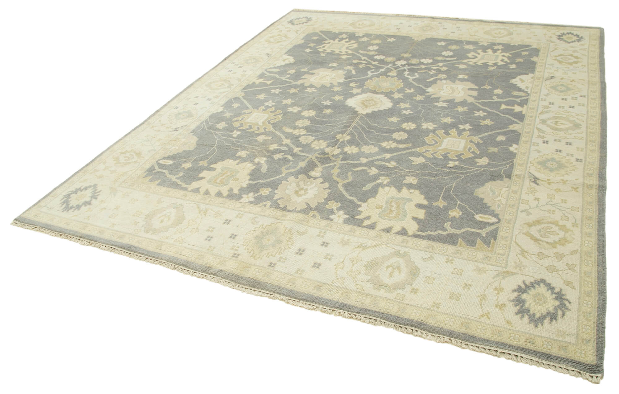 Handmade Wool Area Rug – Classic Beige 7x10 Vintage Hand Knotted Turkish Carpet