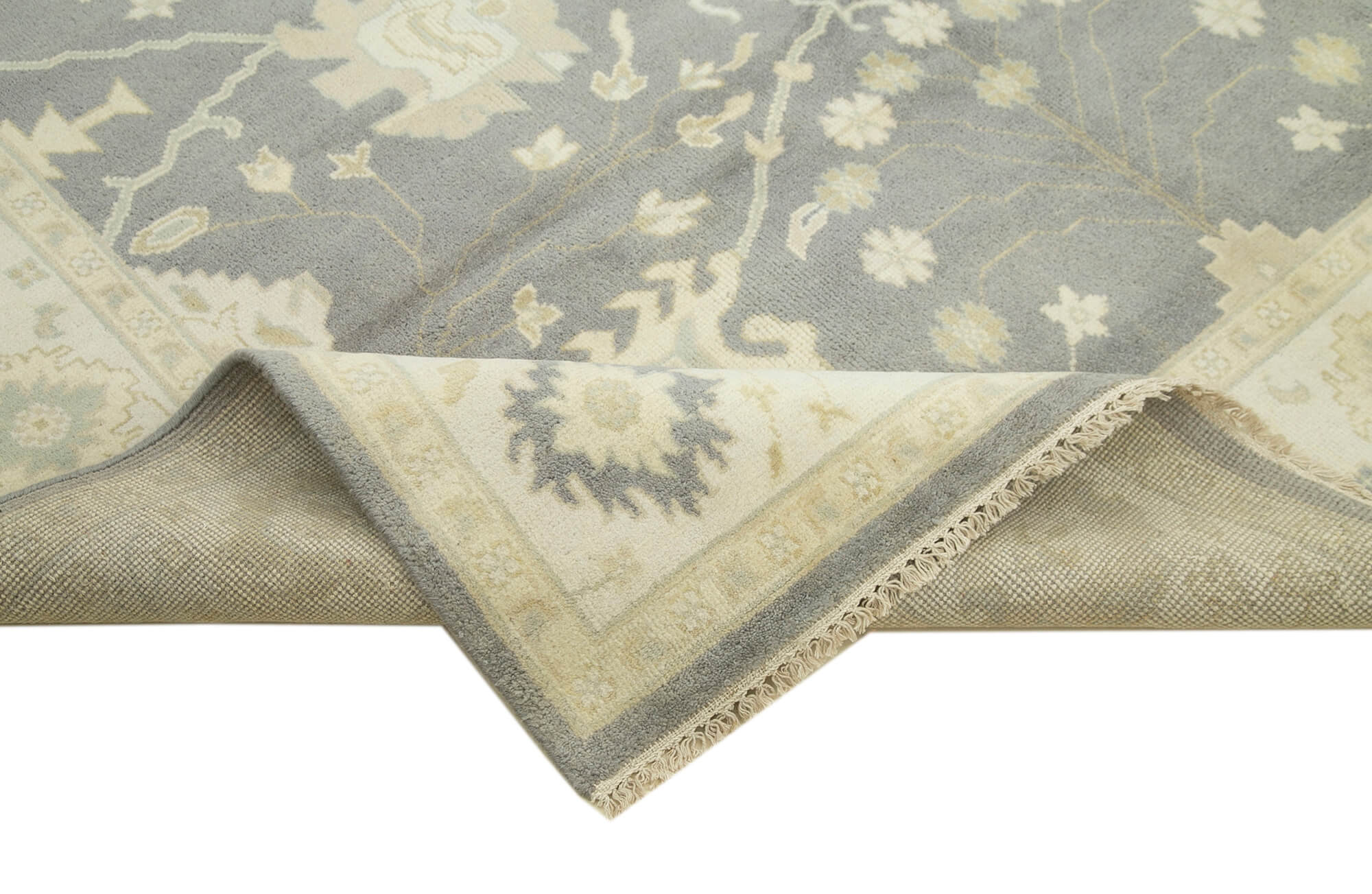 Handmade Wool Area Rug – Classic Beige 7x10 Vintage Hand Knotted Turkish Carpet