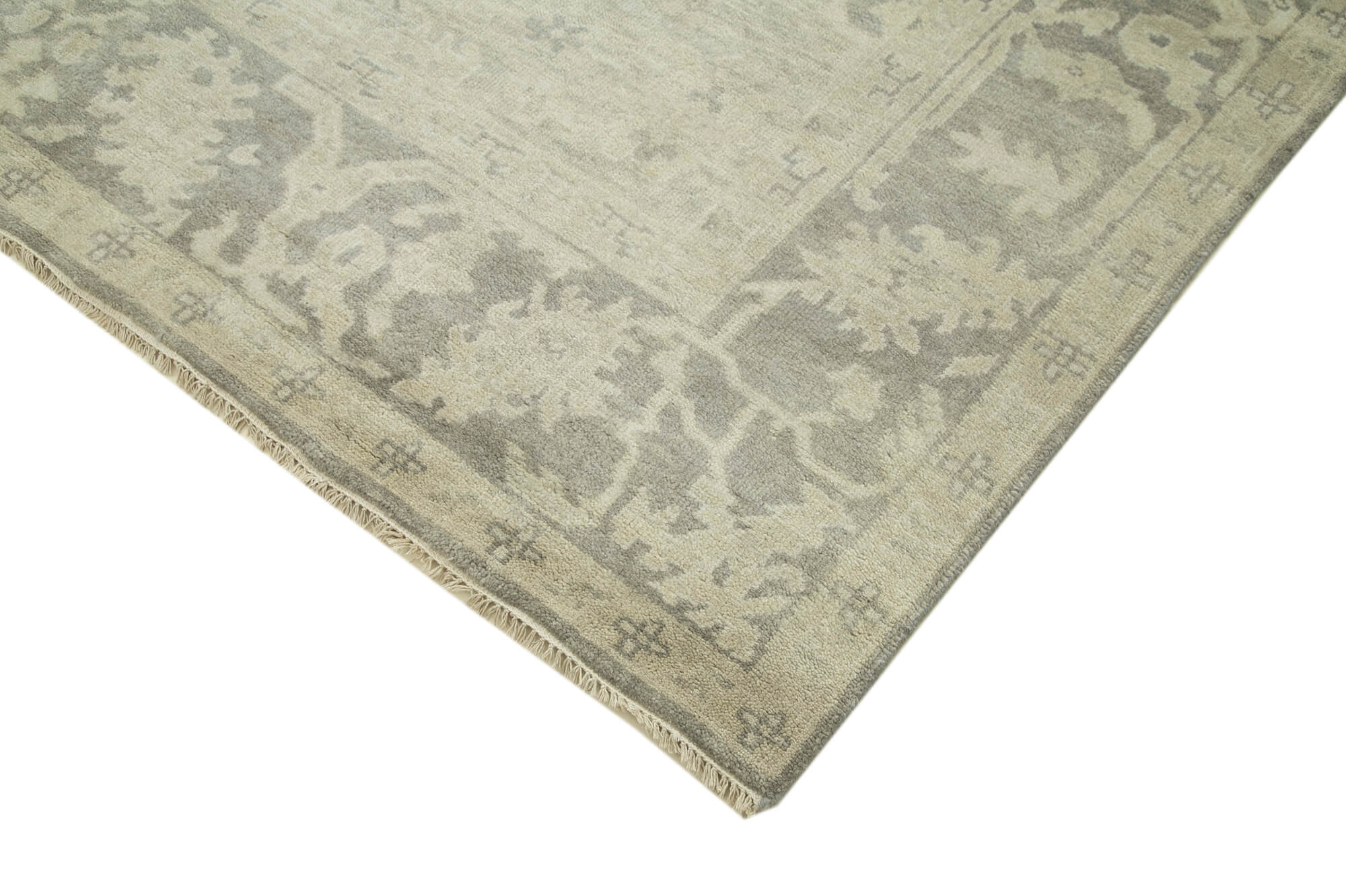 Handmade Wool Area Rug – Classic Beige Rug with Durable Cotton Weave & Soft Wool Texture 8'0''x9'9''