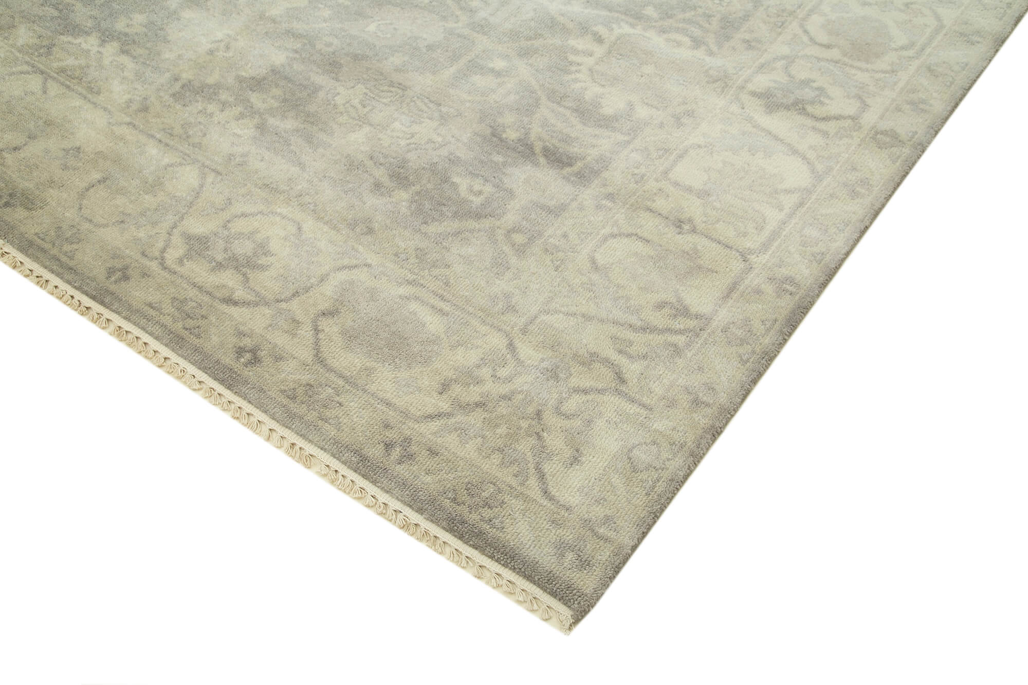 Handmade Wool Area Rug – Classic Beige Turkish Woven Rug 8'1'' x 9'10''