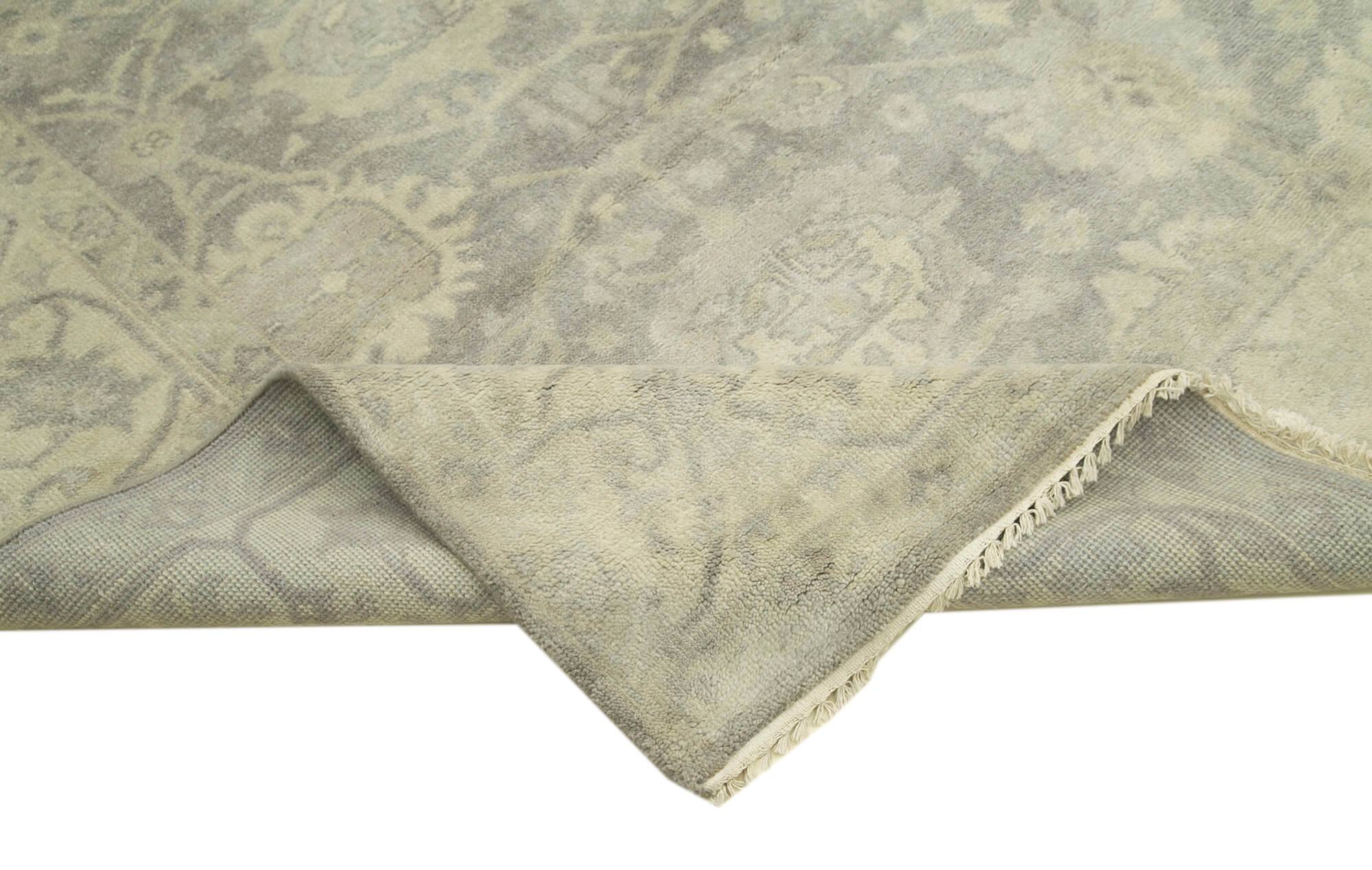 Handmade Wool Area Rug – Classic Beige Turkish Woven Rug 8'1'' x 9'10''