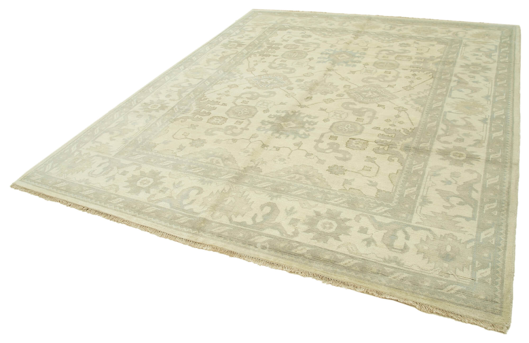 Handmade Wool Area Rug – Classic Beige Cotton Wool Rug 8'2''x9'10'' by Agacan