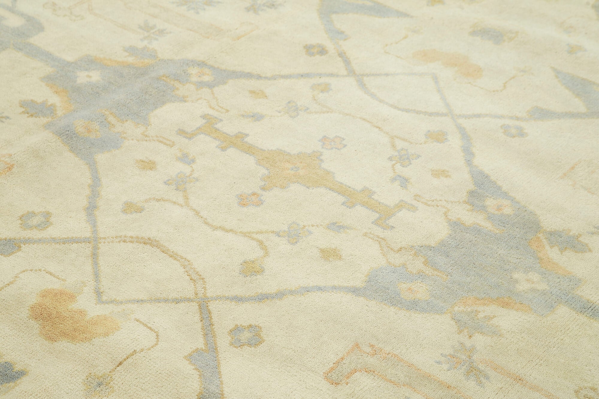 Handmade Wool Area Rug – Tebriz Classic Beige Cotton Wool Carpet 9'3''x11'10''