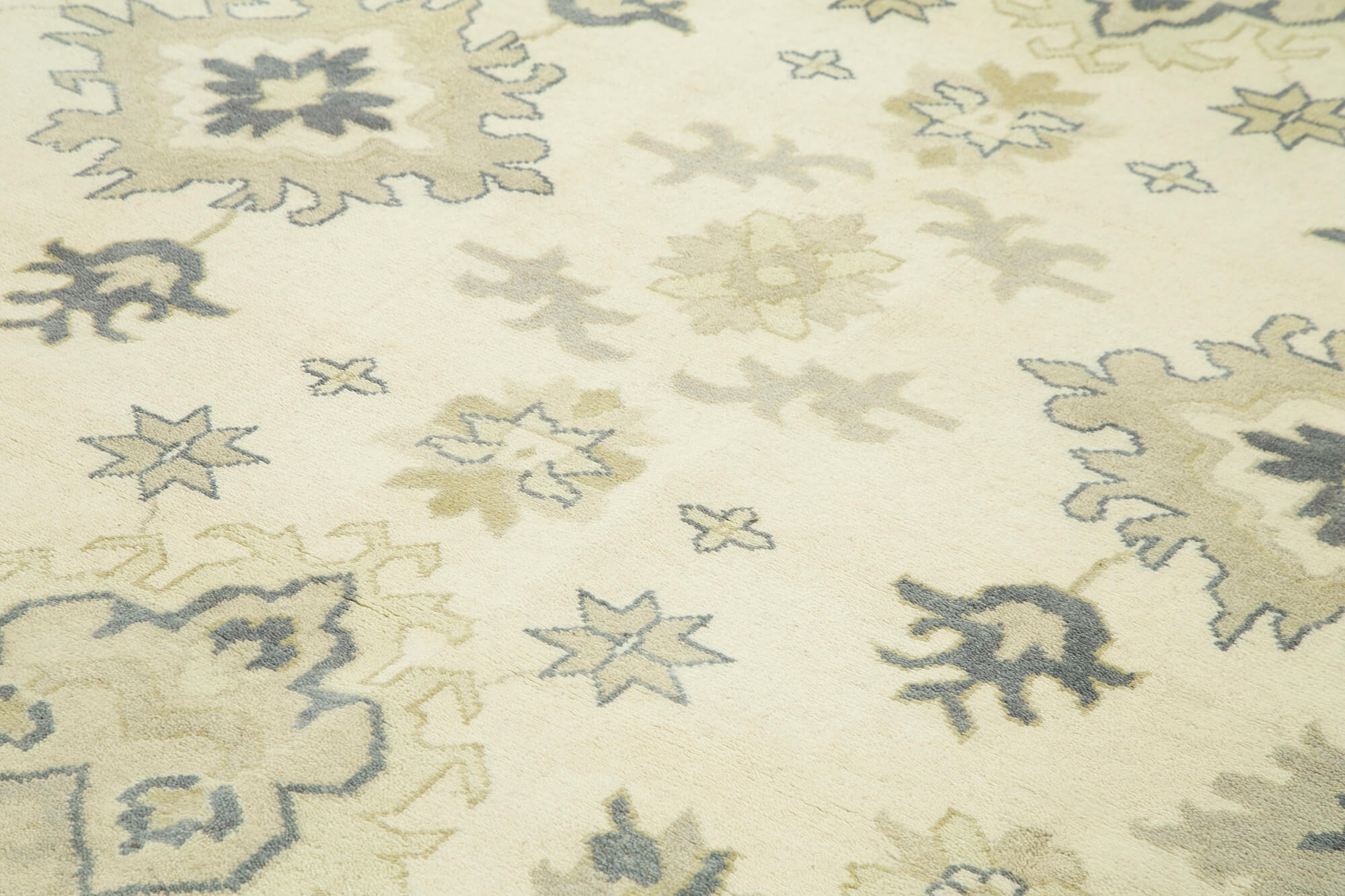 Handmade Area Rug – Classic Beige Cotton Wool Turkish Vintage Carpet 8'11''x11'11''