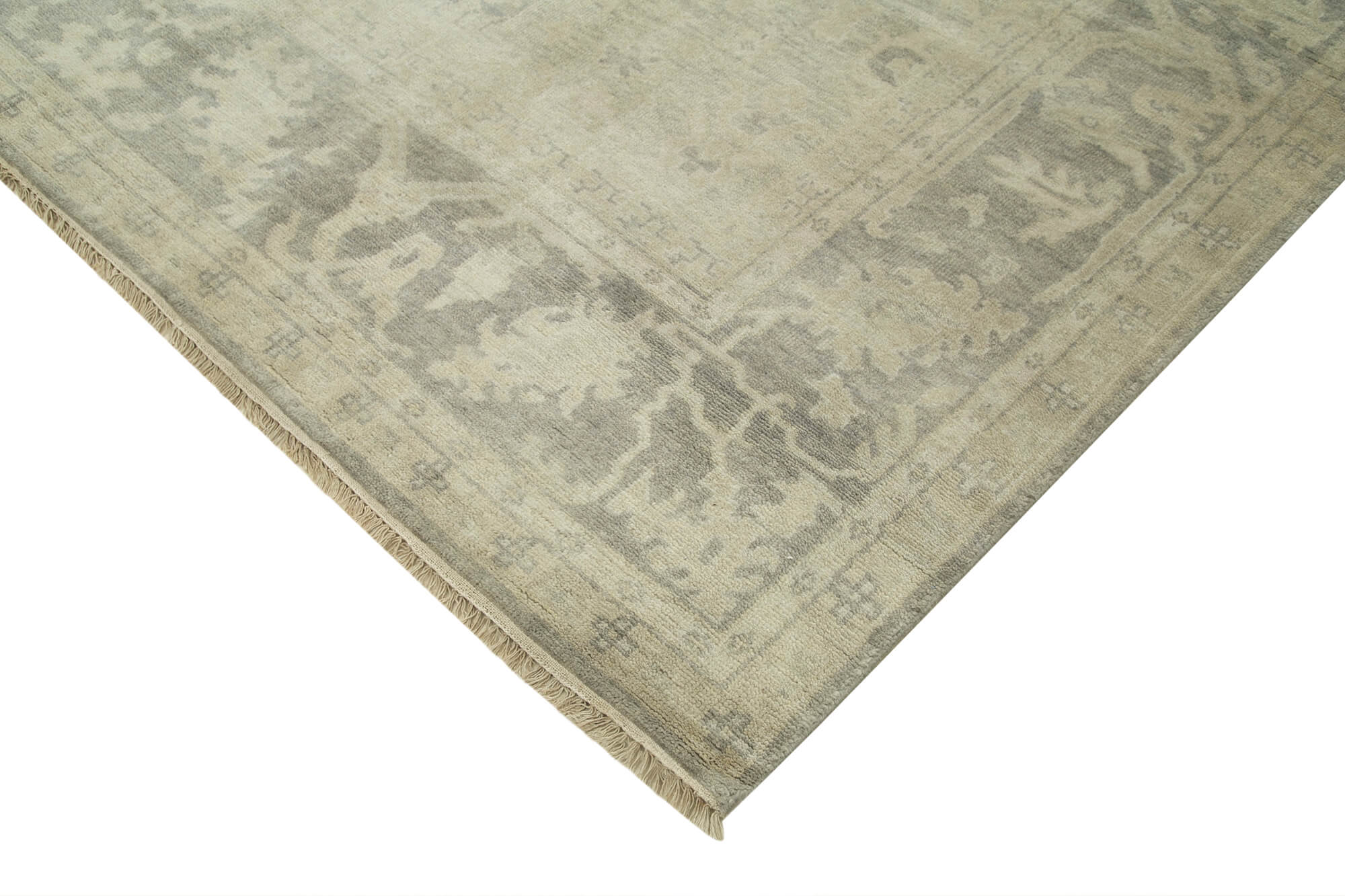 Handmade Wool Area Rug – Tebriz Classic Beige Cotton Wool Rug 8'11''x11'10''