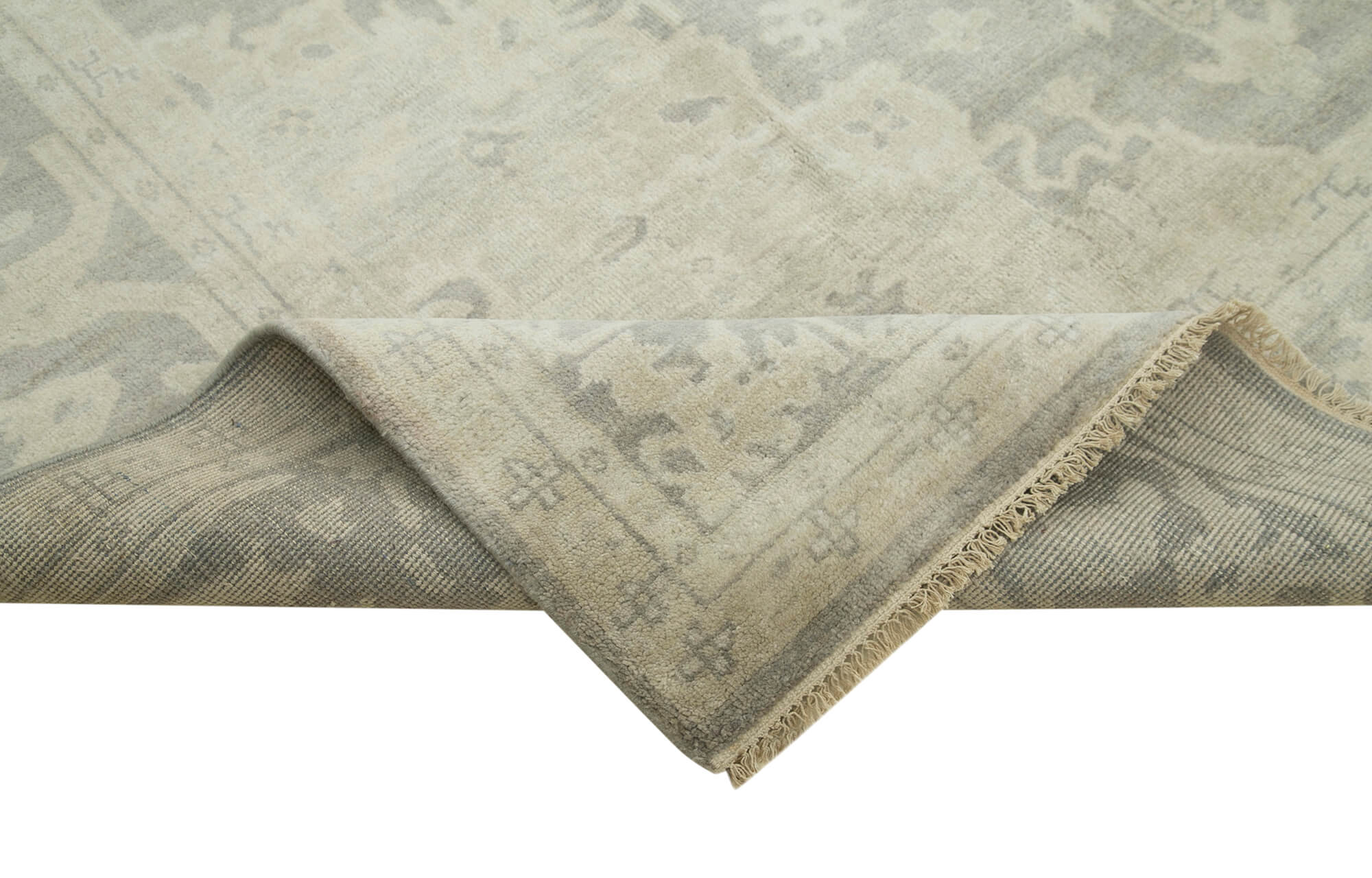 Handmade Wool Area Rug – Tebriz Classic Beige Cotton Wool Rug 8'11''x11'10''