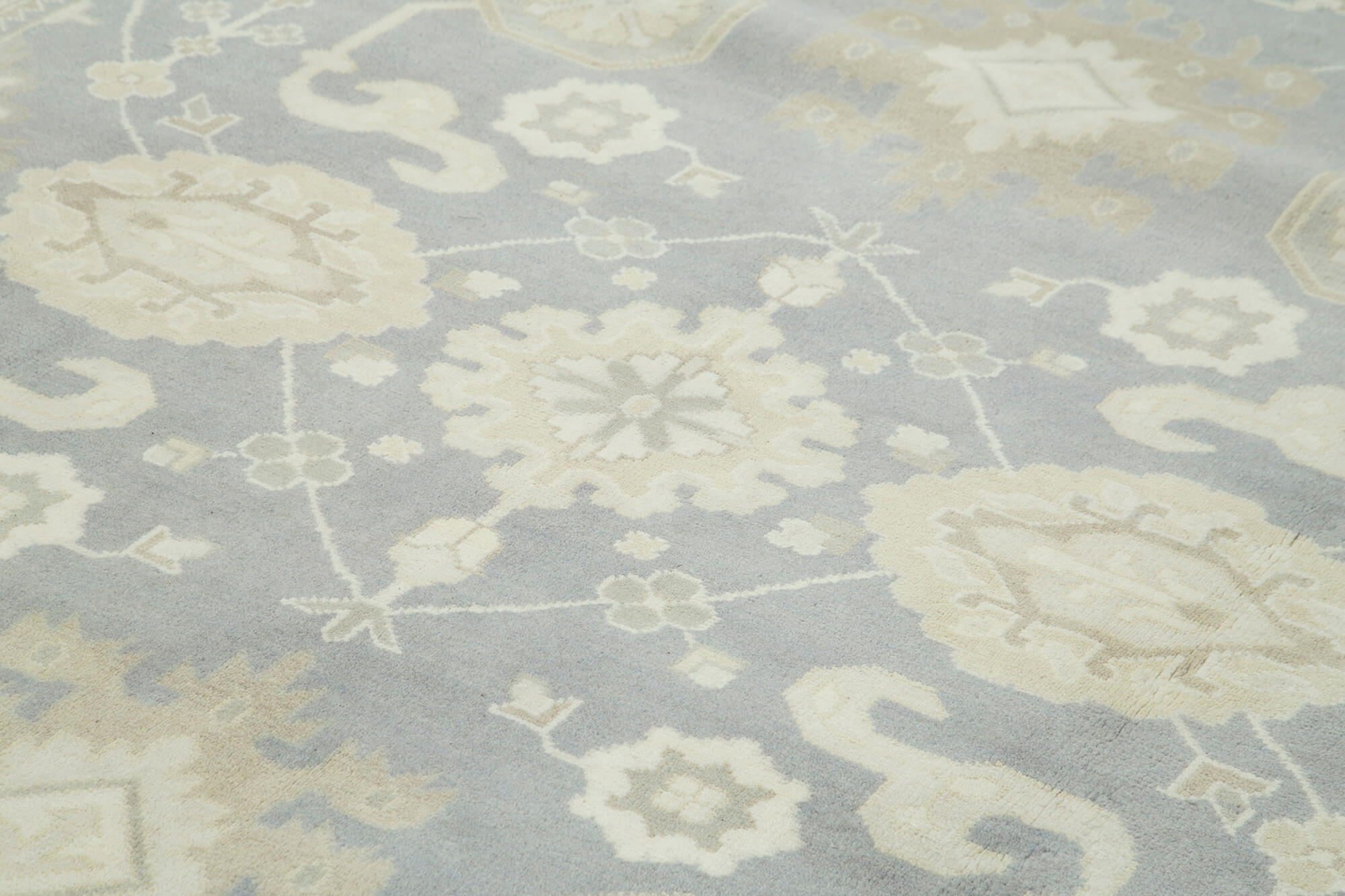Handmade Area Rug – Classic Beige Wool and Cotton Rug 9'1''x11'11''