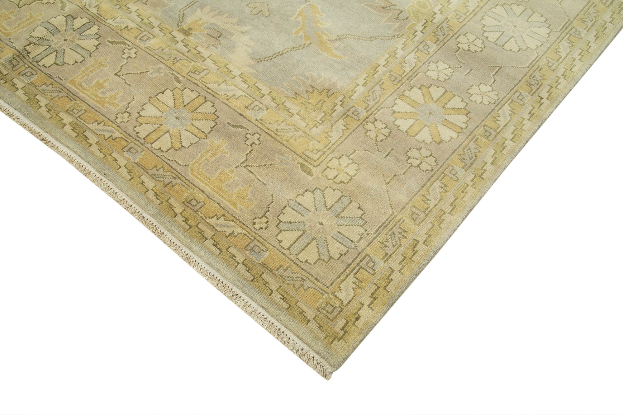 Handmade Wool Area Rug – Tebriz Classic Beige 7'11''x10'2'' Cotton Wool Rug