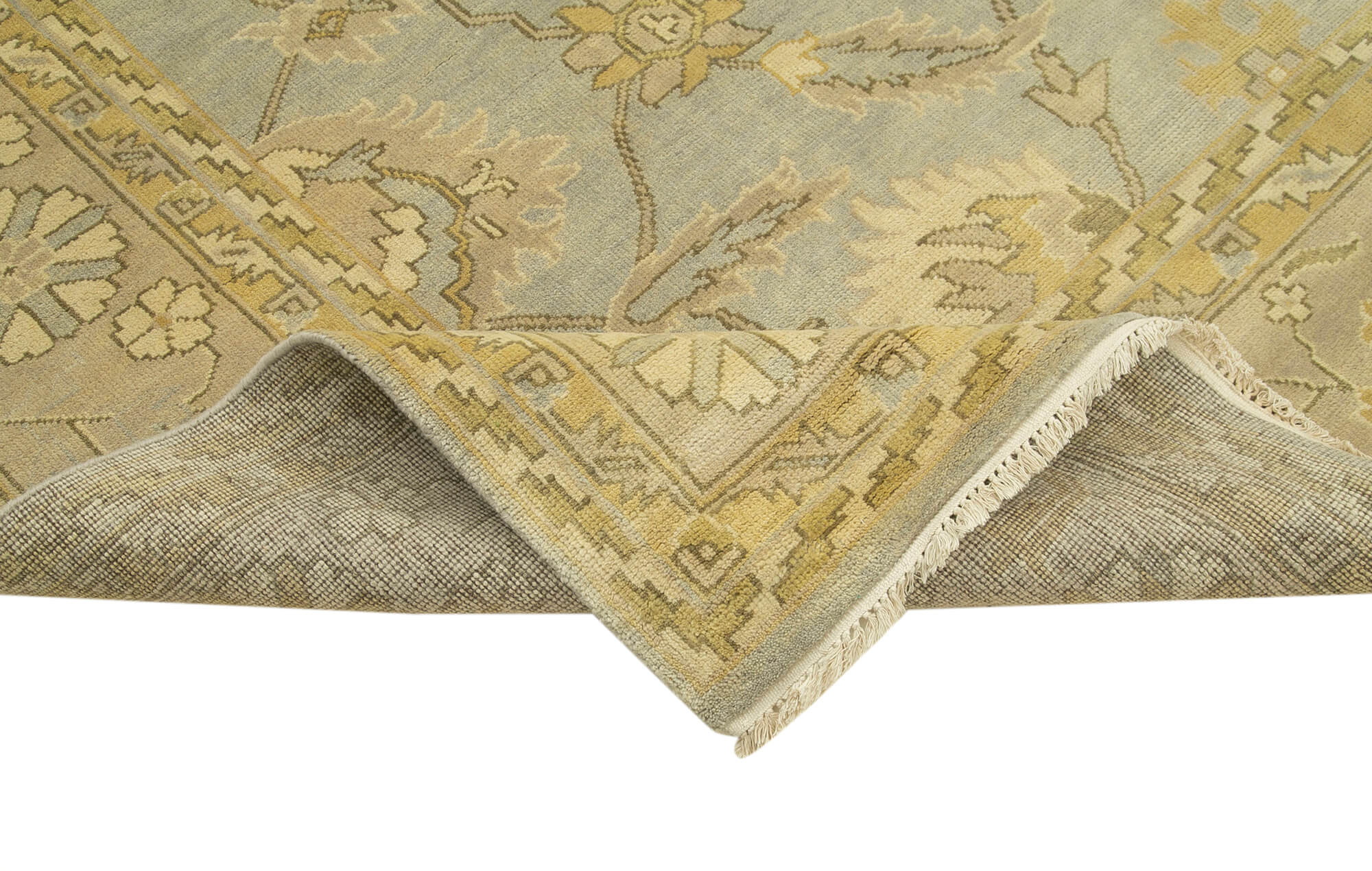 Handmade Wool Area Rug – Tebriz Classic Beige 7'11''x10'2'' Cotton Wool Rug