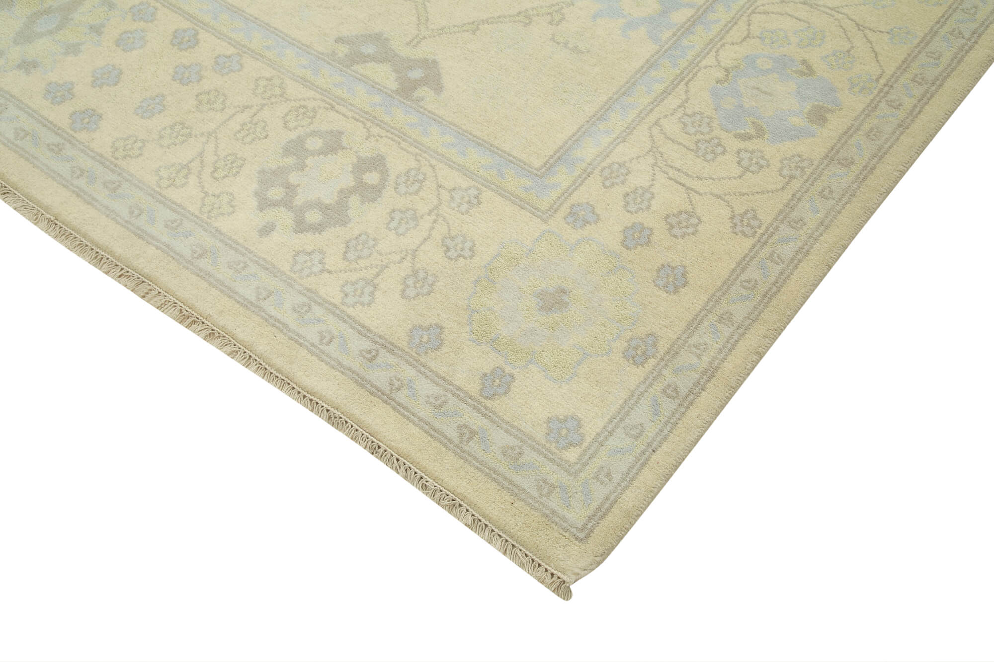 Handmade Wool Area Rug – Classic Beige Cotton Wool Carpet 8'1'' x 9'11''