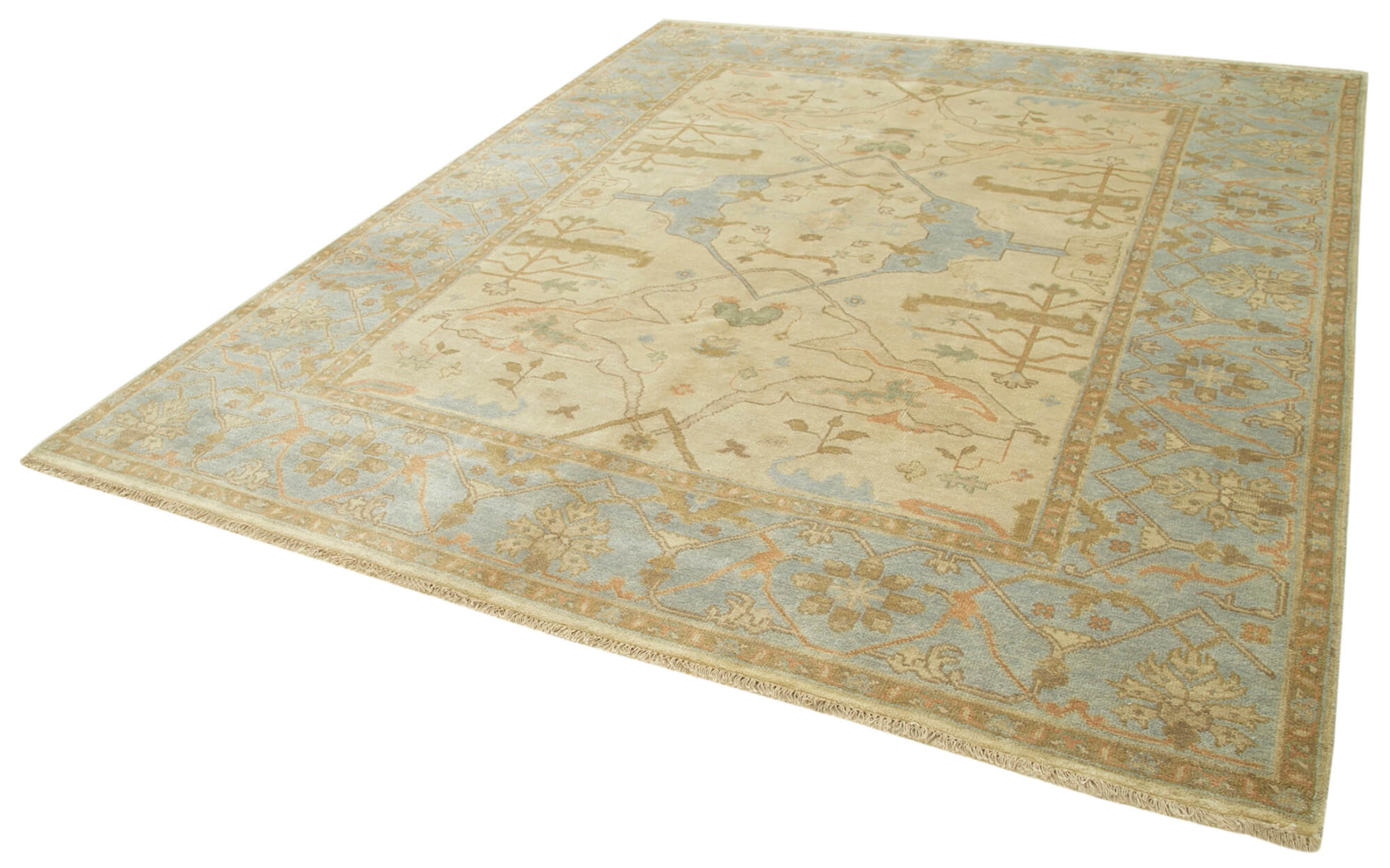Handmade Cotton Wool Rug | Durable Wool Carpet, Classic Area Rug 8'1'' x 9'9'' – Soft Texture