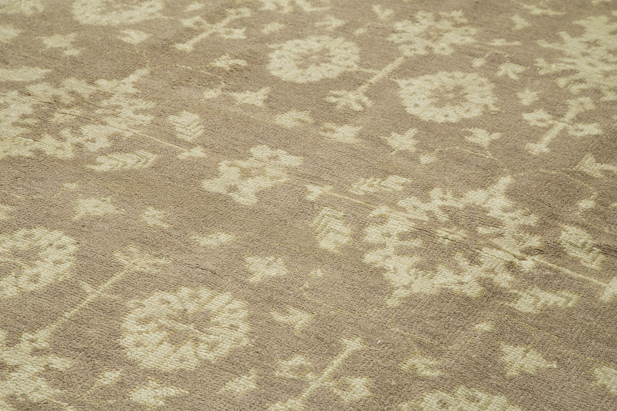 Handmade Wool Area Rug – Classic Beige Carpet Cotton Wool Rug 9'4''x13'7''