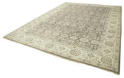Handmade Wool Area Rug – Tebriz Classic Beige Cotton Wool Carpet 10'x13'8''