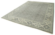Handmade Wool Area Rug | Tebriz Grey Classic Cotton Vintage Turkish Carpet 8'10''x11'8''