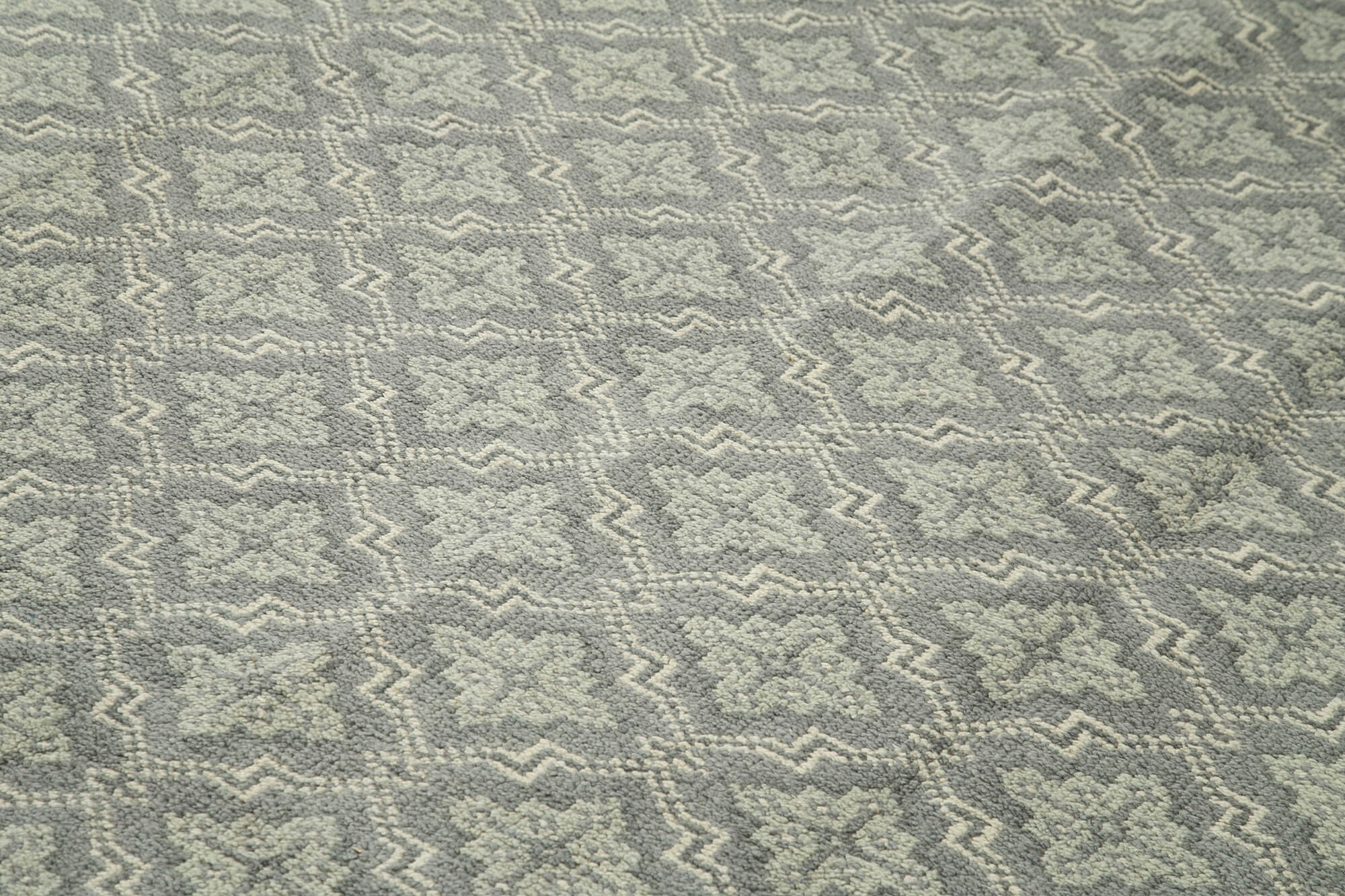 Handmade Wool Area Rug | Tebriz Grey Classic Cotton Vintage Turkish Carpet 8'10''x11'8''
