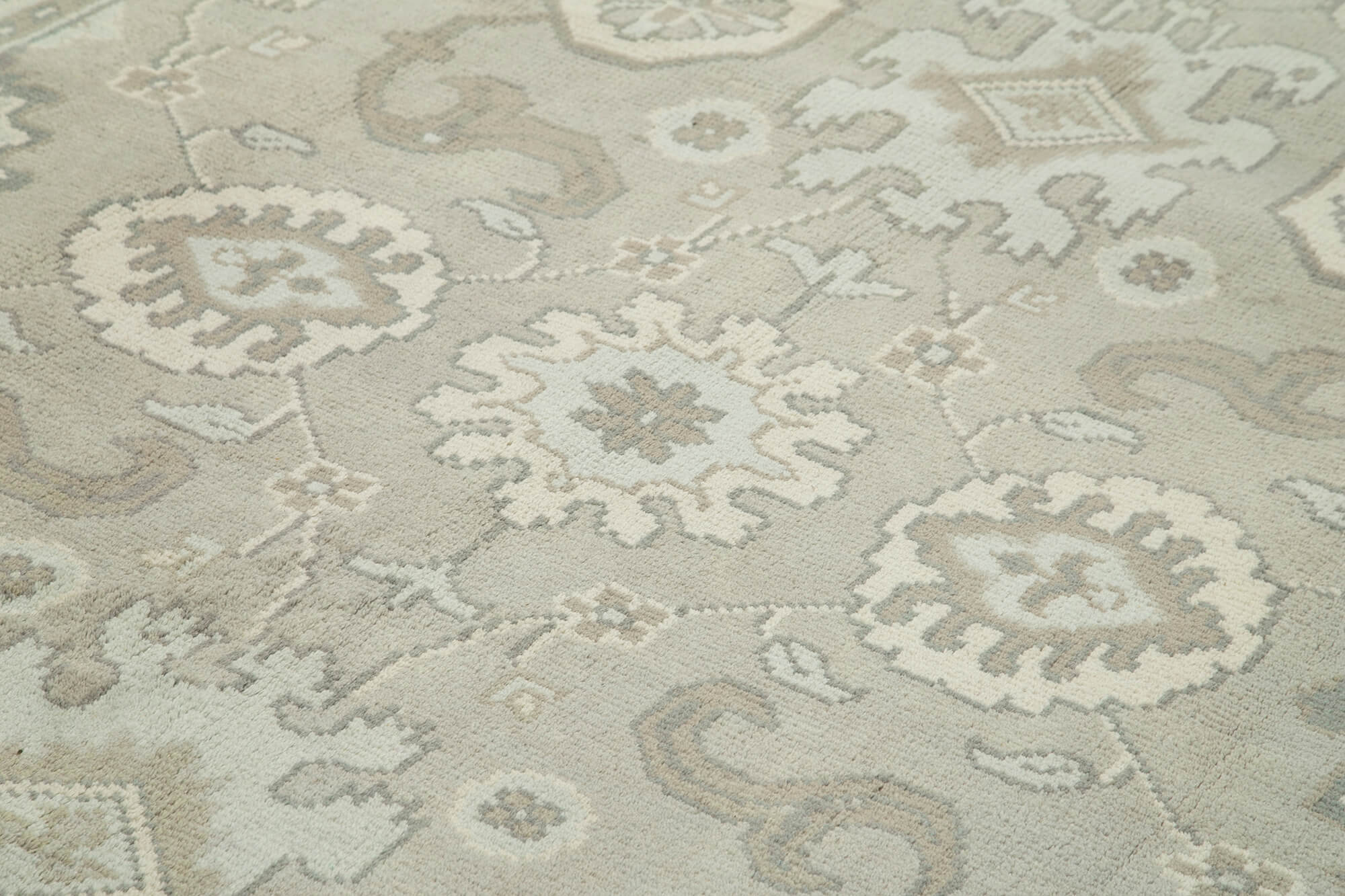 Handmade Area Rug – Classic Beige Turkish Hand Knotted Wool & Cotton Carpet 9x12