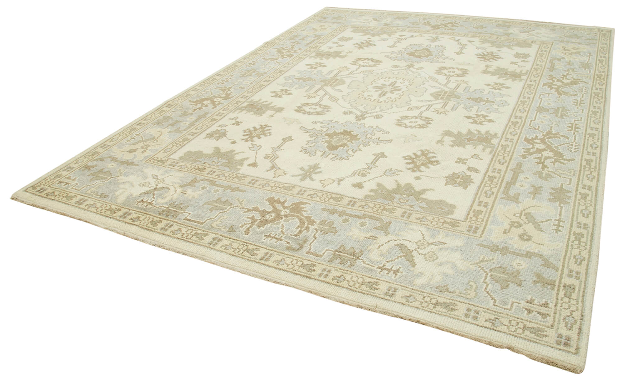 Handmade Wool Area Rug – Classic Beige Carpet, Durable Cotton Wool Rug 8'11''x11'11''