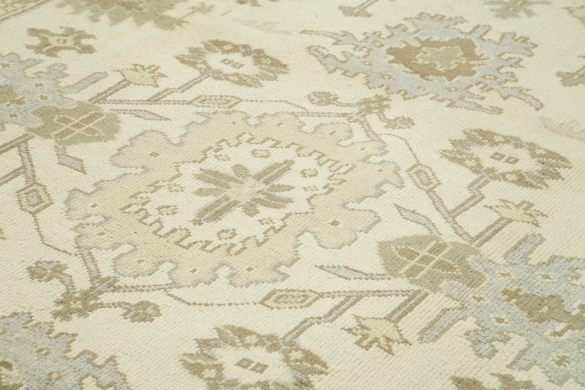 Handmade Wool Area Rug – Classic Beige Carpet, Durable Cotton Wool Rug 8'11''x11'11''