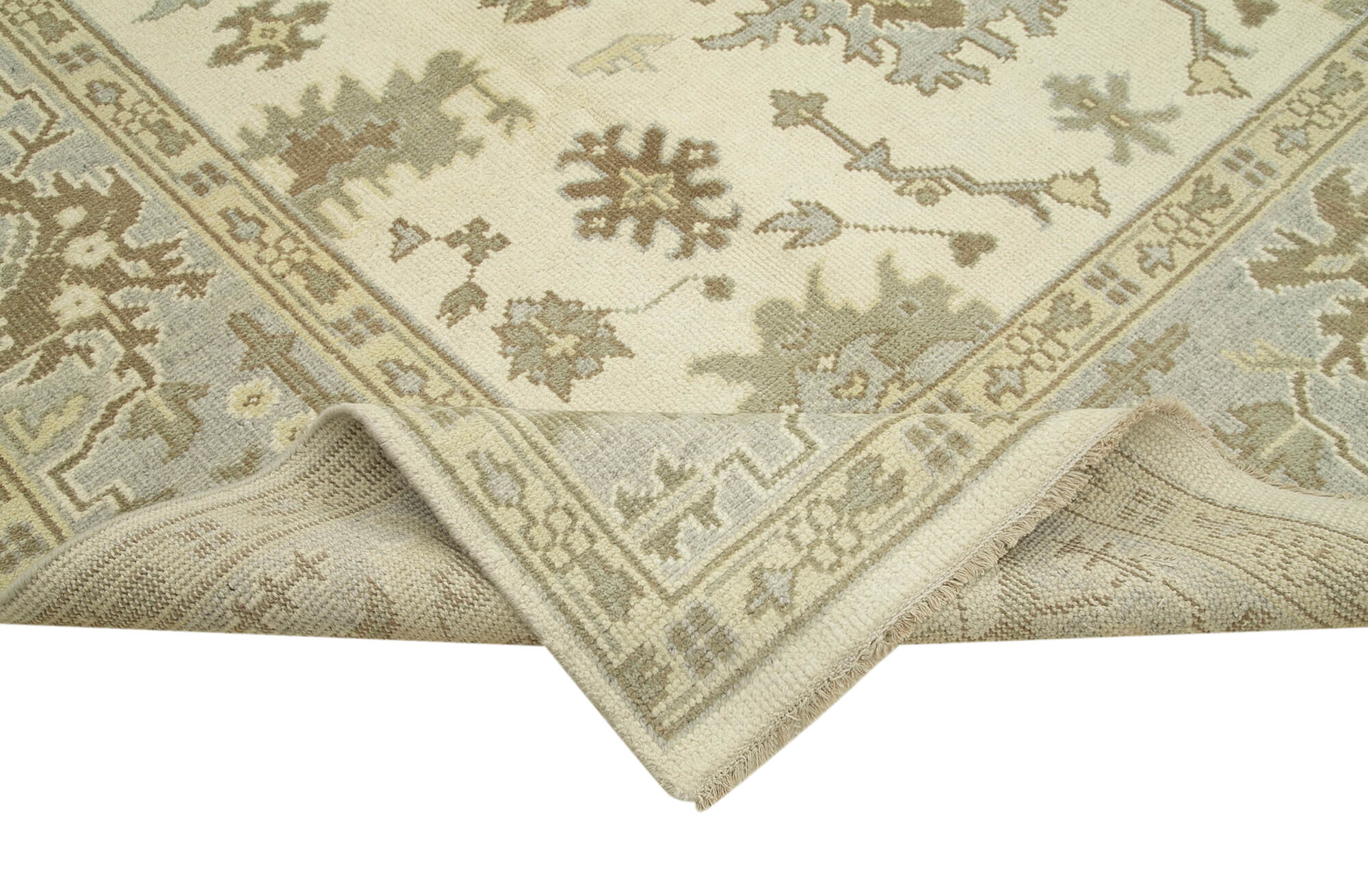 Handmade Wool Area Rug – Classic Beige Carpet, Durable Cotton Wool Rug 8'11''x11'11''