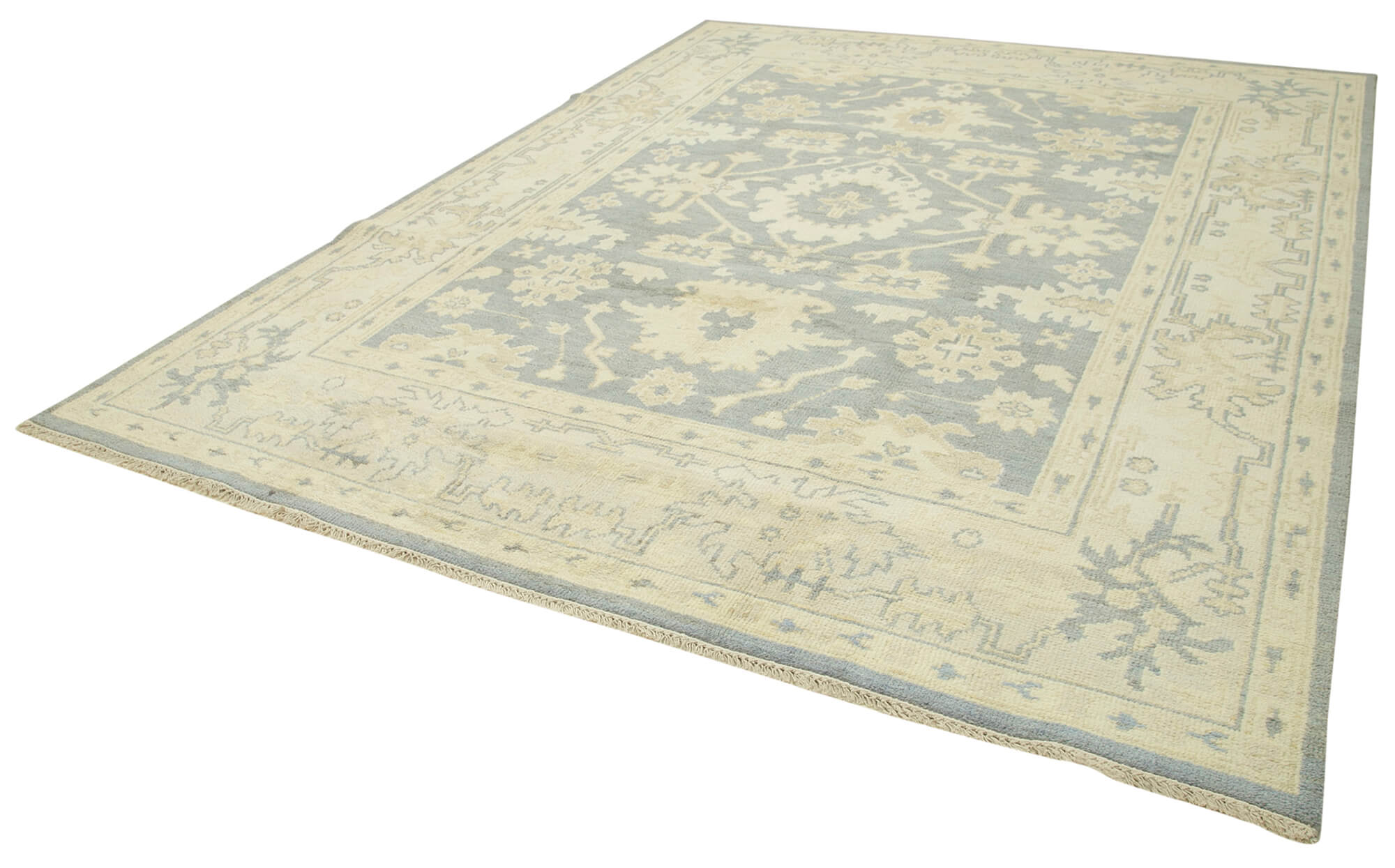 Handmade Wool Area Rug - Vintage Turkish Carpet | Classic Beige Rug 8'11''x11'10''