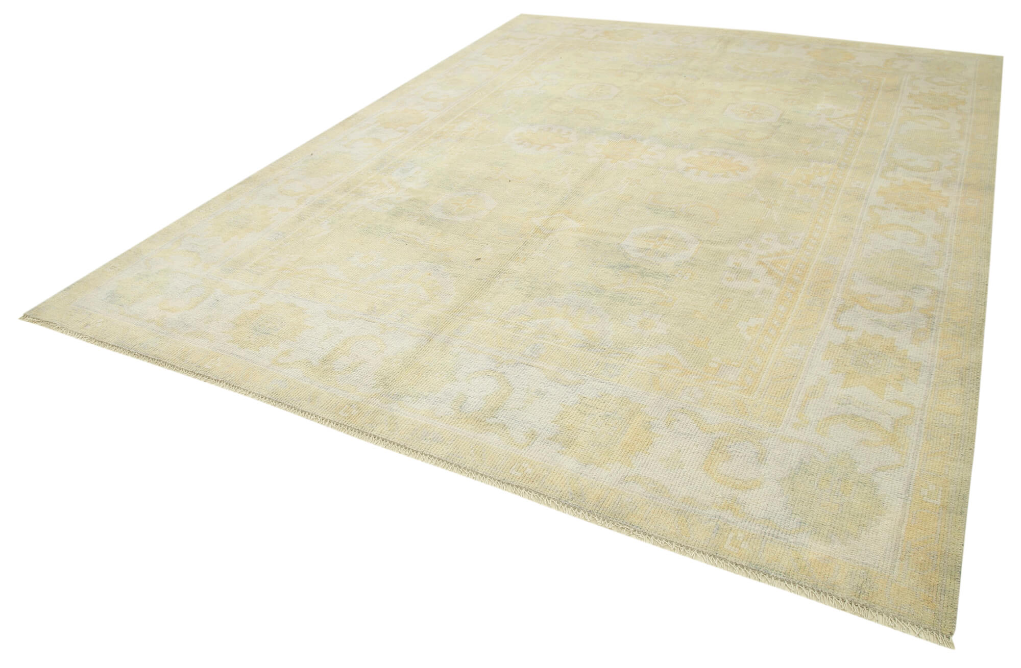 Handmade Wool Area Rug – Classic Beige Carpet | Turkish Hand Knotted Rug 8'7''x11'7''
