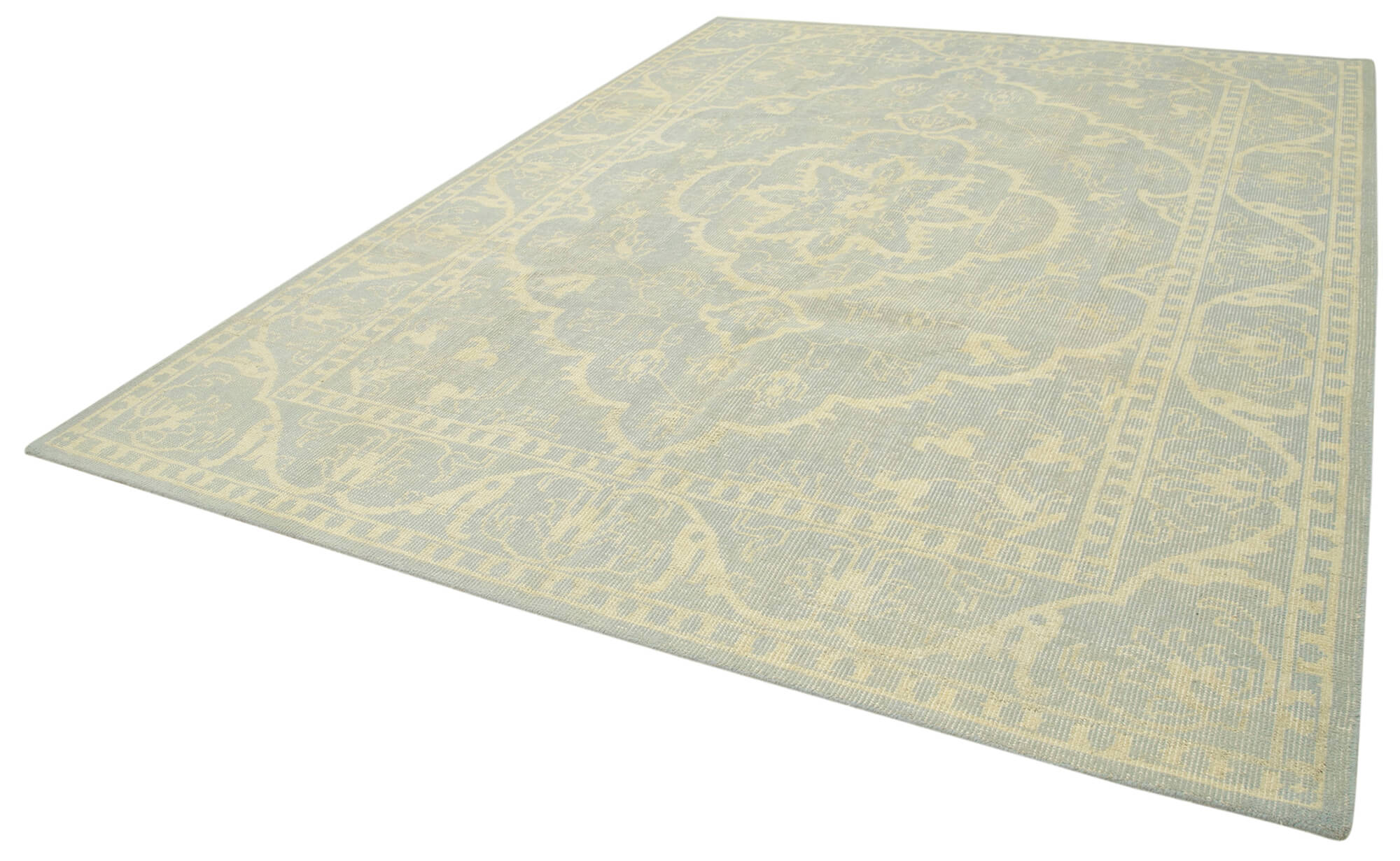 Handmade Wool Area Rug – Classic Beige Turkish Hand Knotted Carpet 9'2''x11'10''