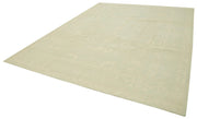 Handmade Wool Area Rug - Tebriz Classic Beige Cotton Wool Rug 9'x11'11''