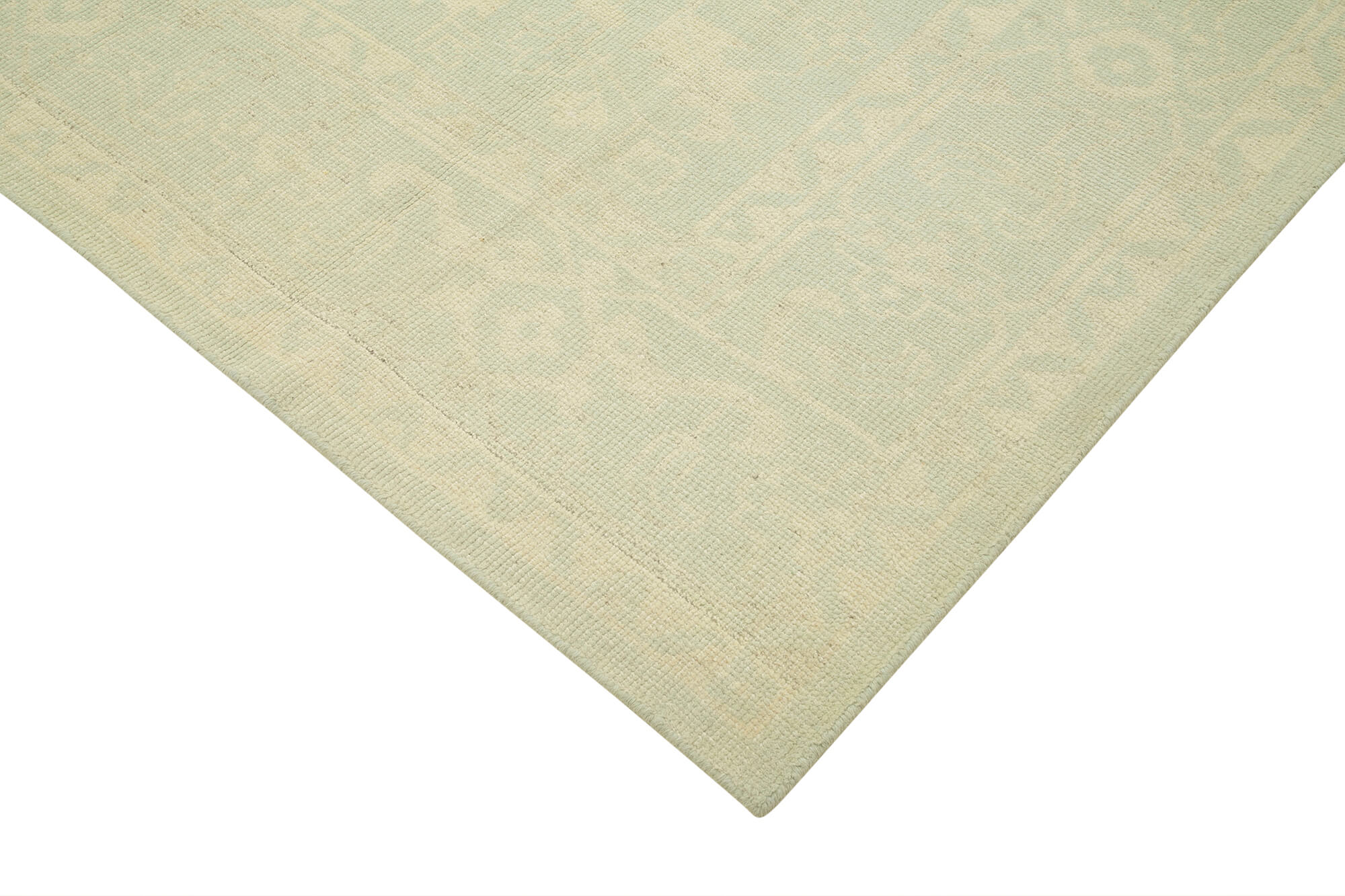 Handmade Wool Area Rug - Tebriz Classic Beige Cotton Wool Rug 9'x11'11''