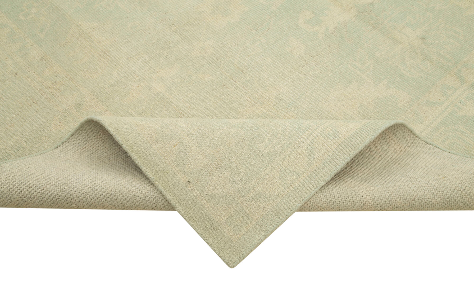 Handmade Wool Area Rug - Tebriz Classic Beige Cotton Wool Rug 9'x11'11''