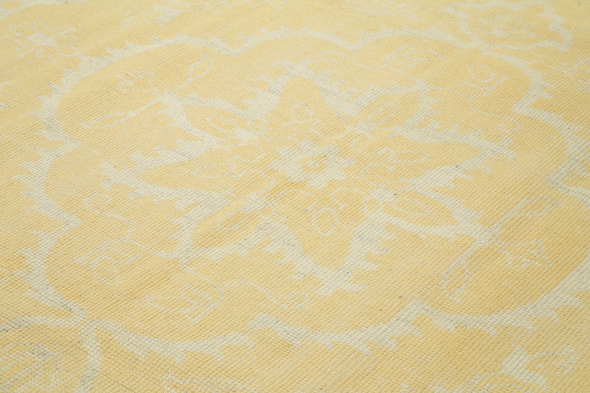 Tebriz Yellow Classic Cotton Wool Handmade Area Rug 8'11'' x 11'11''