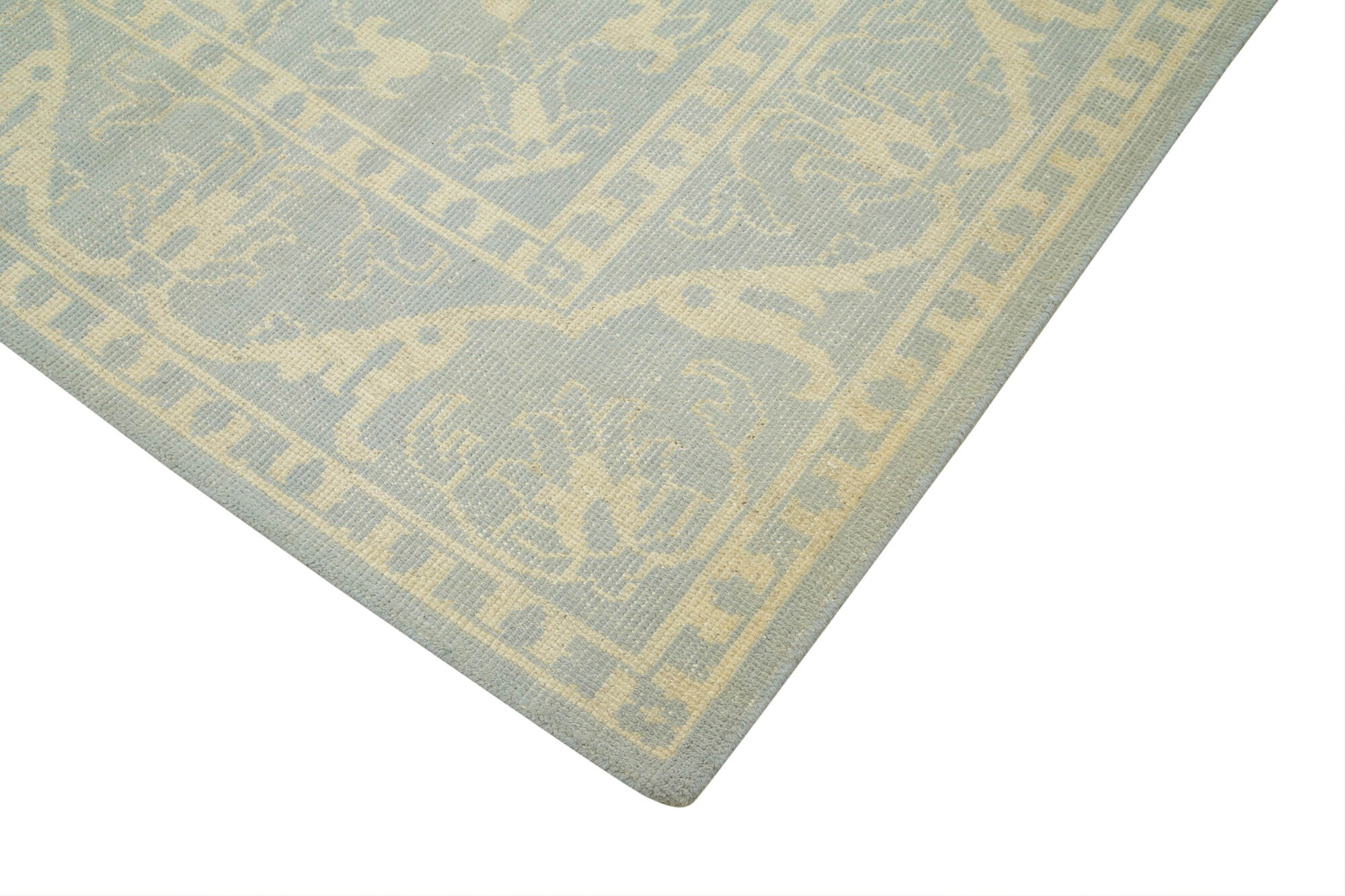 Handmade Wool Area Rug – Classic Beige Rug with Durable Cotton Weave 8'11''x12'0''