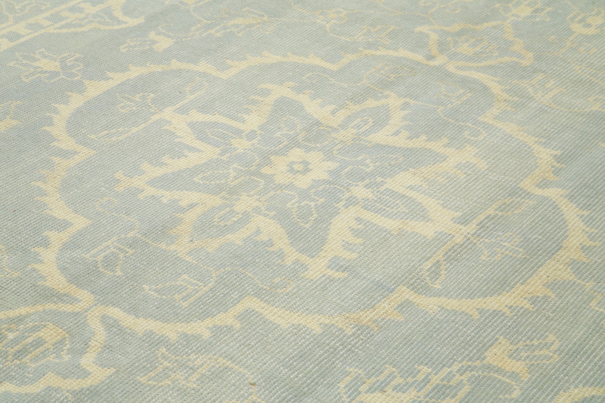 Handmade Wool Area Rug – Classic Beige Rug with Durable Cotton Weave 8'11''x12'0''