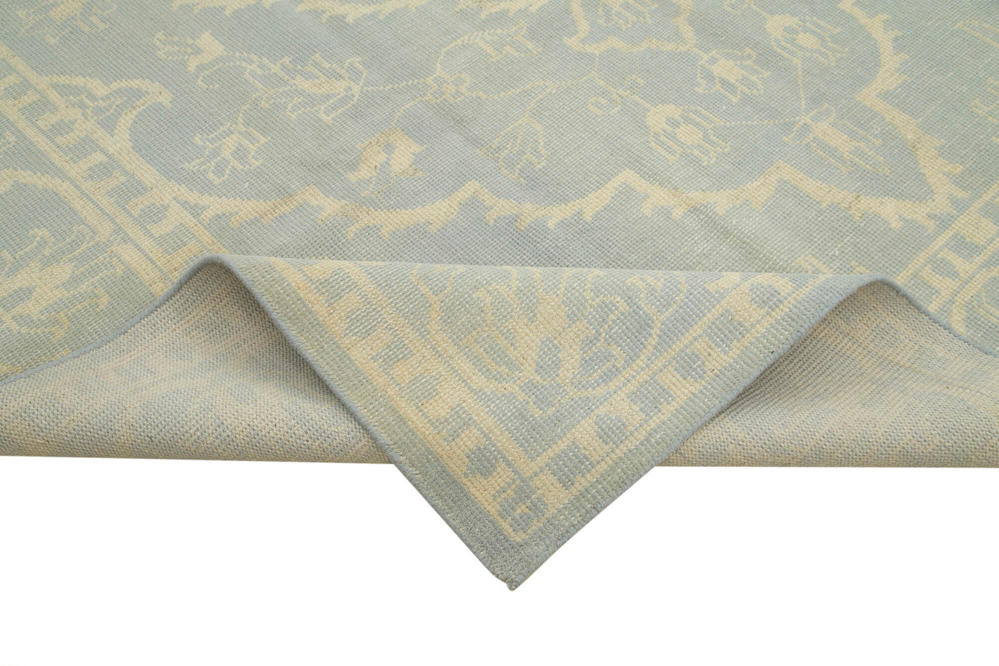 Handmade Wool Area Rug – Classic Beige Rug with Durable Cotton Weave 8'11''x12'0''