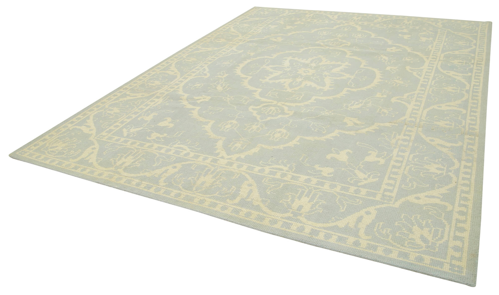 Handmade Wool Area Rug – Tebriz Classic Beige Cotton Wool Carpet 8'10''x11'11''