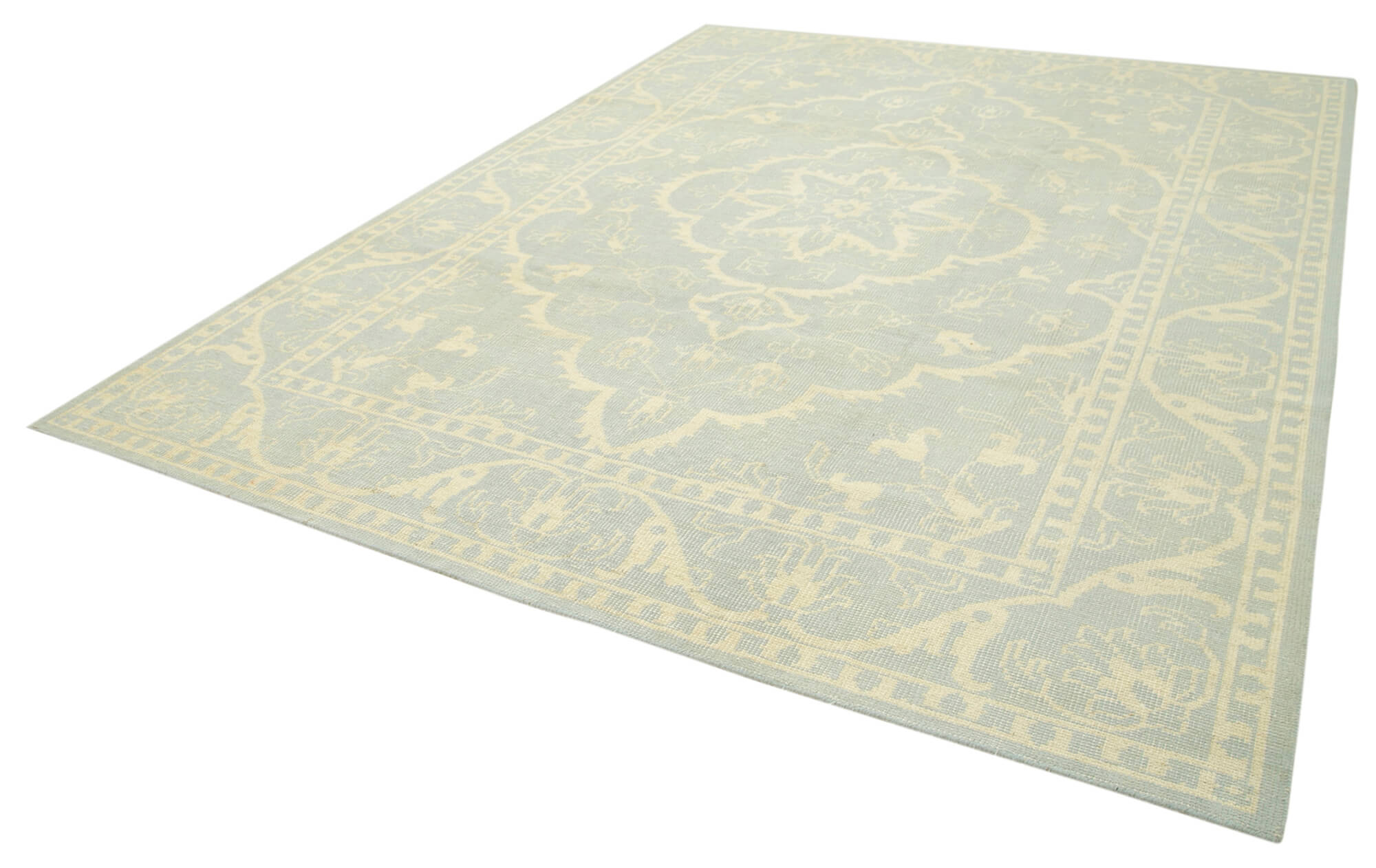 Handmade Wool Area Rug – Tebriz Classic Beige Cotton Wool Rug 8'11''x11'11''