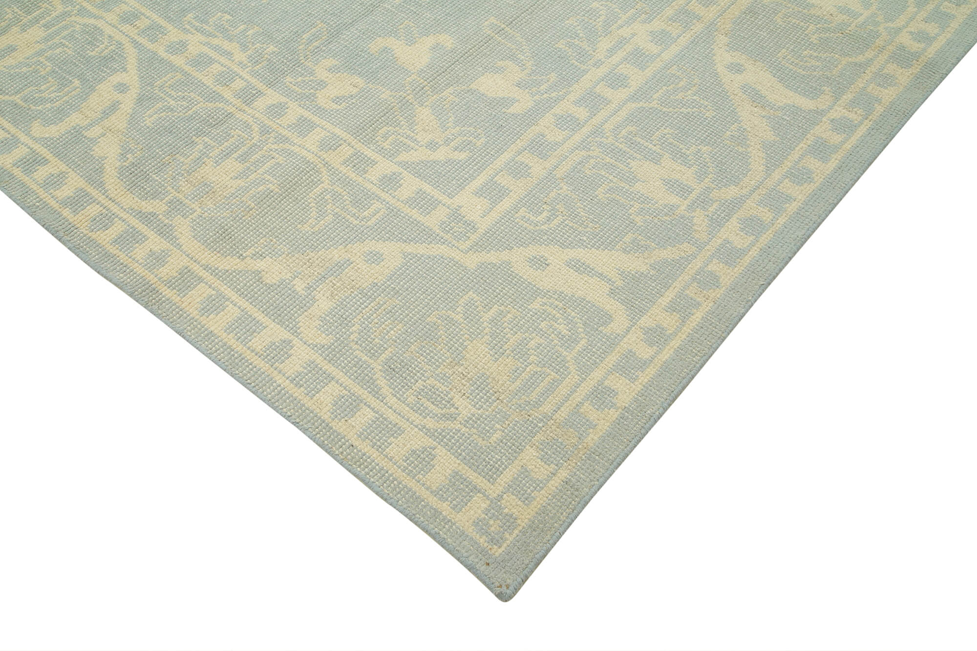 Handmade Cotton Wool Rug – Classic Beige Vintage Turkish Carpet, Soft Durable Area Rug 8'10" x 11'9"