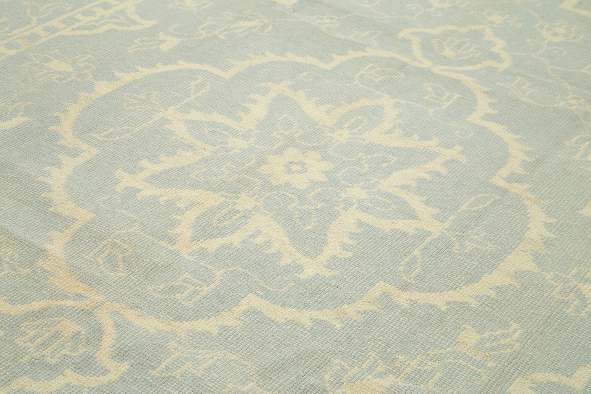 Handmade Cotton Wool Rug – Classic Beige Vintage Turkish Carpet, Soft Durable Area Rug 8'10" x 11'9"