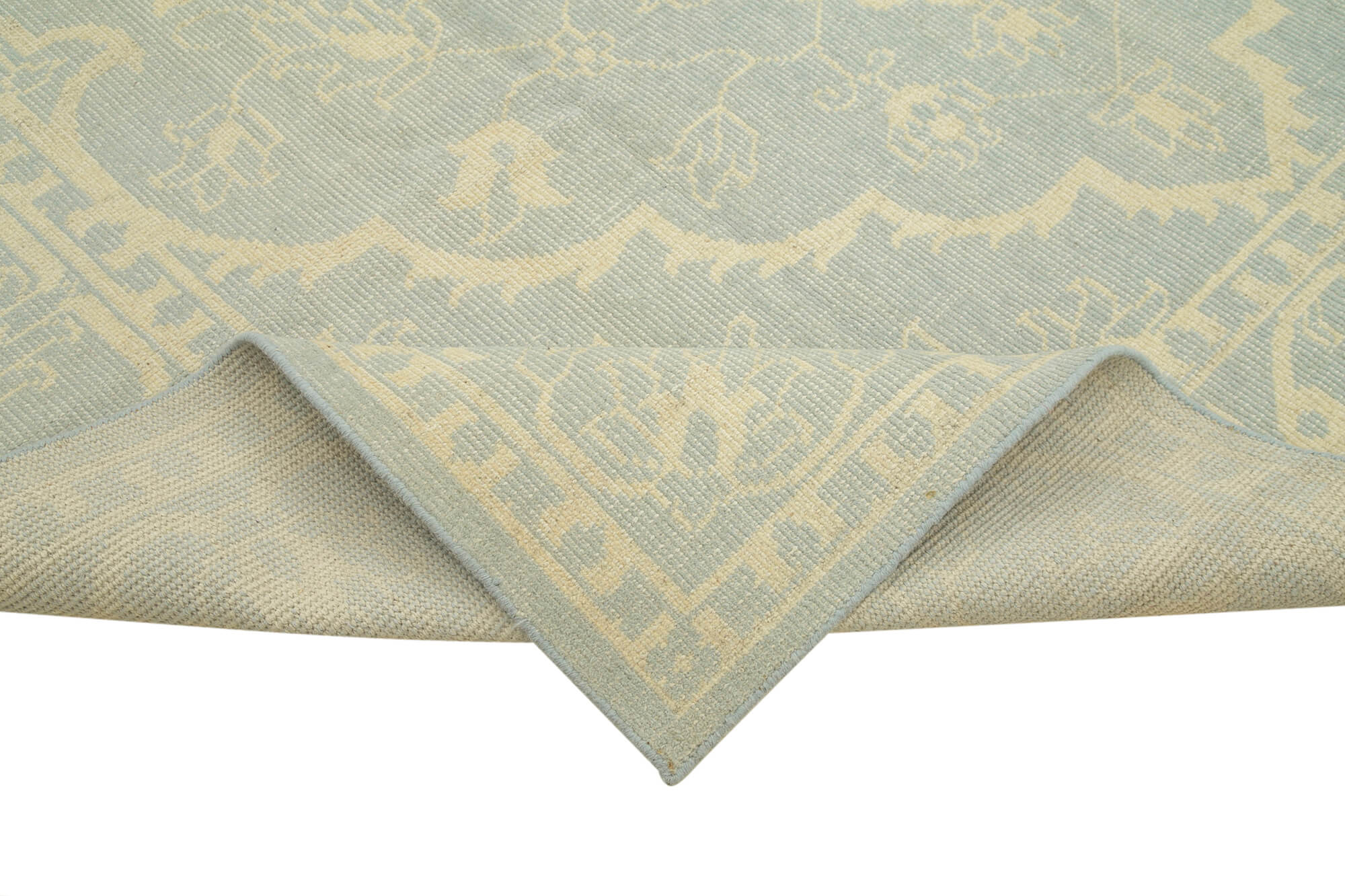 Handmade Cotton Wool Rug – Classic Beige Vintage Turkish Carpet, Soft Durable Area Rug 8'10" x 11'9"