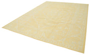 Handmade Wool Area Rug - Tebriz Classic Yellow Cotton Wool Rug 9'1''x12'