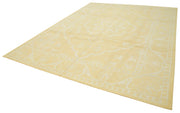 Handmade Wool Area Rug – Vintage Turkish Classic Yellow Cotton Wool Carpet 9'1''x11'11''