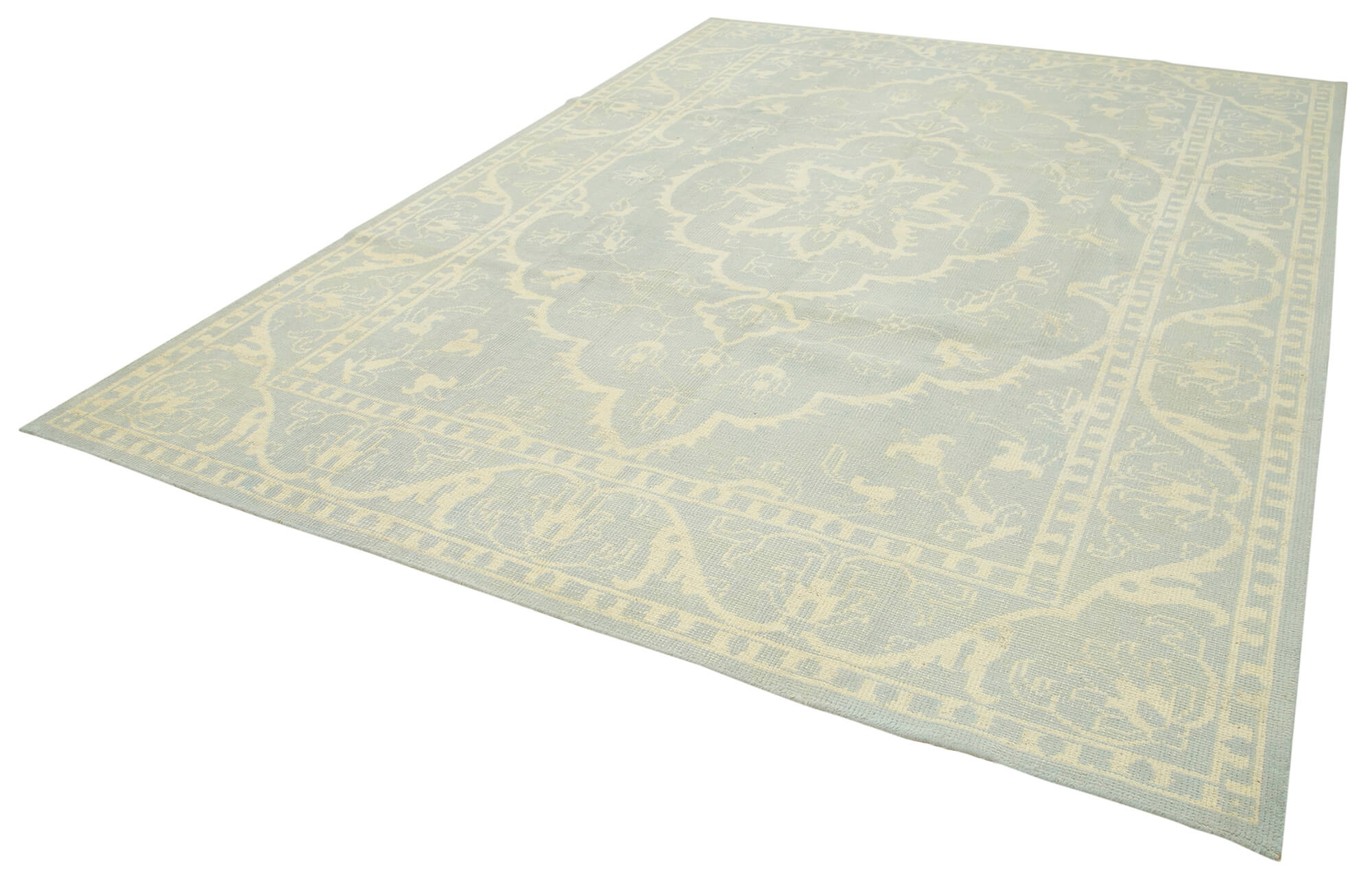 Handmade Wool Area Rug – Tebriz Classic Beige Cotton Wool Rug 8'9''x11'11''