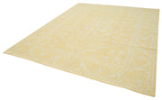 Handmade Wool Area Rug - Tebriz Yellow Classic Cotton Wool Carpet 8'x9'11"