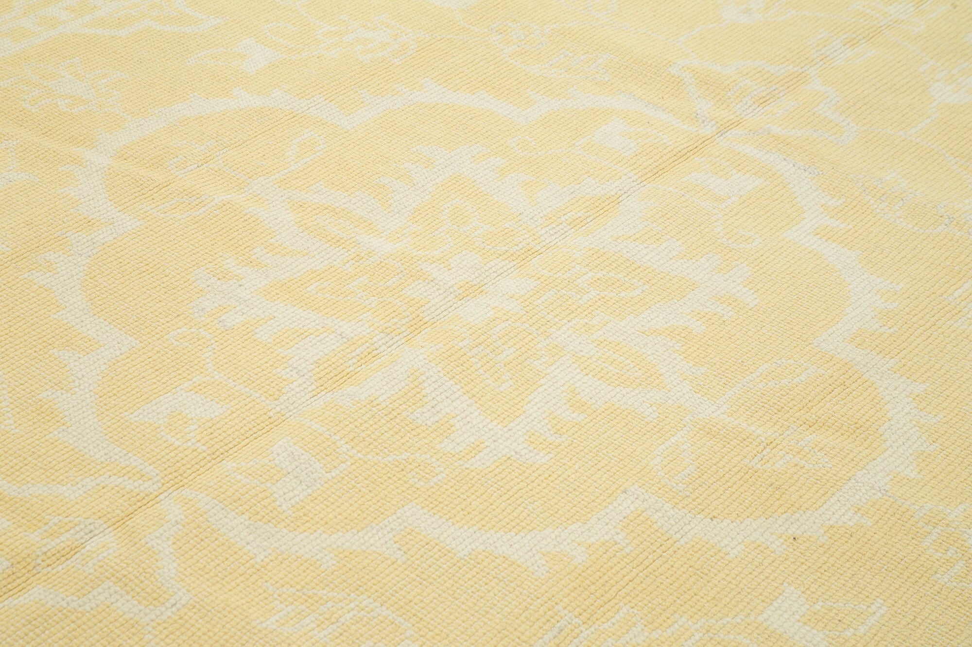 Handmade Wool Area Rug - Tebriz Yellow Classic Cotton Wool Carpet 8'x9'11"