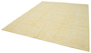 Handmade Wool Area Rug - Classic Yellow Vintage Turkish Cotton Wool Rug 8'x10'