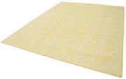 Handmade Wool Area Rug – Vintage Turkish Carpet 8'x10' Yellow Classic Cotton Blend