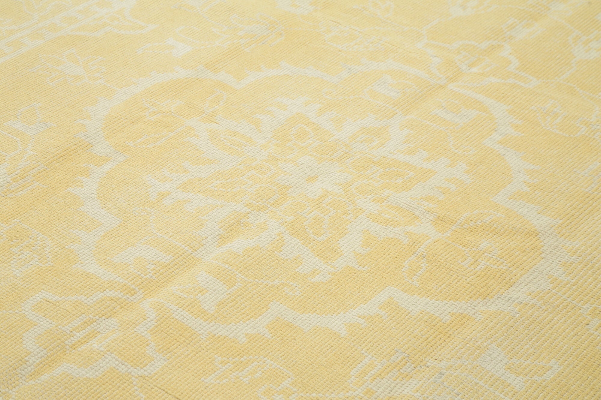 Handmade Wool Area Rug – Vintage Turkish Carpet 8'x10' Yellow Classic Cotton Blend