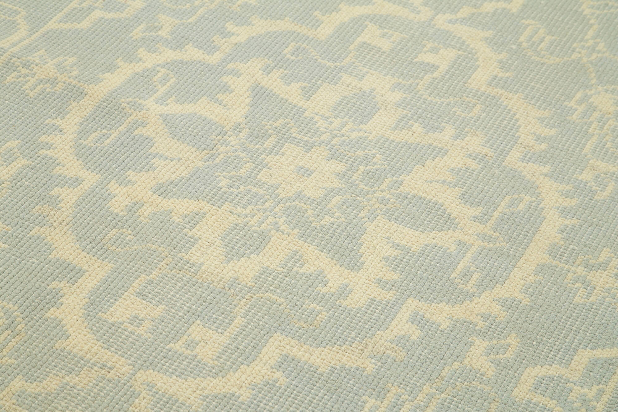 Handmade Wool Area Rug – Classic Beige Carpet, Durable Cotton Weave, 4'11''x8'1''