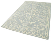 Handmade Wool Area Rug - Tebriz Beige Classic Cotton Wool Rug 5'1''x8'0''
